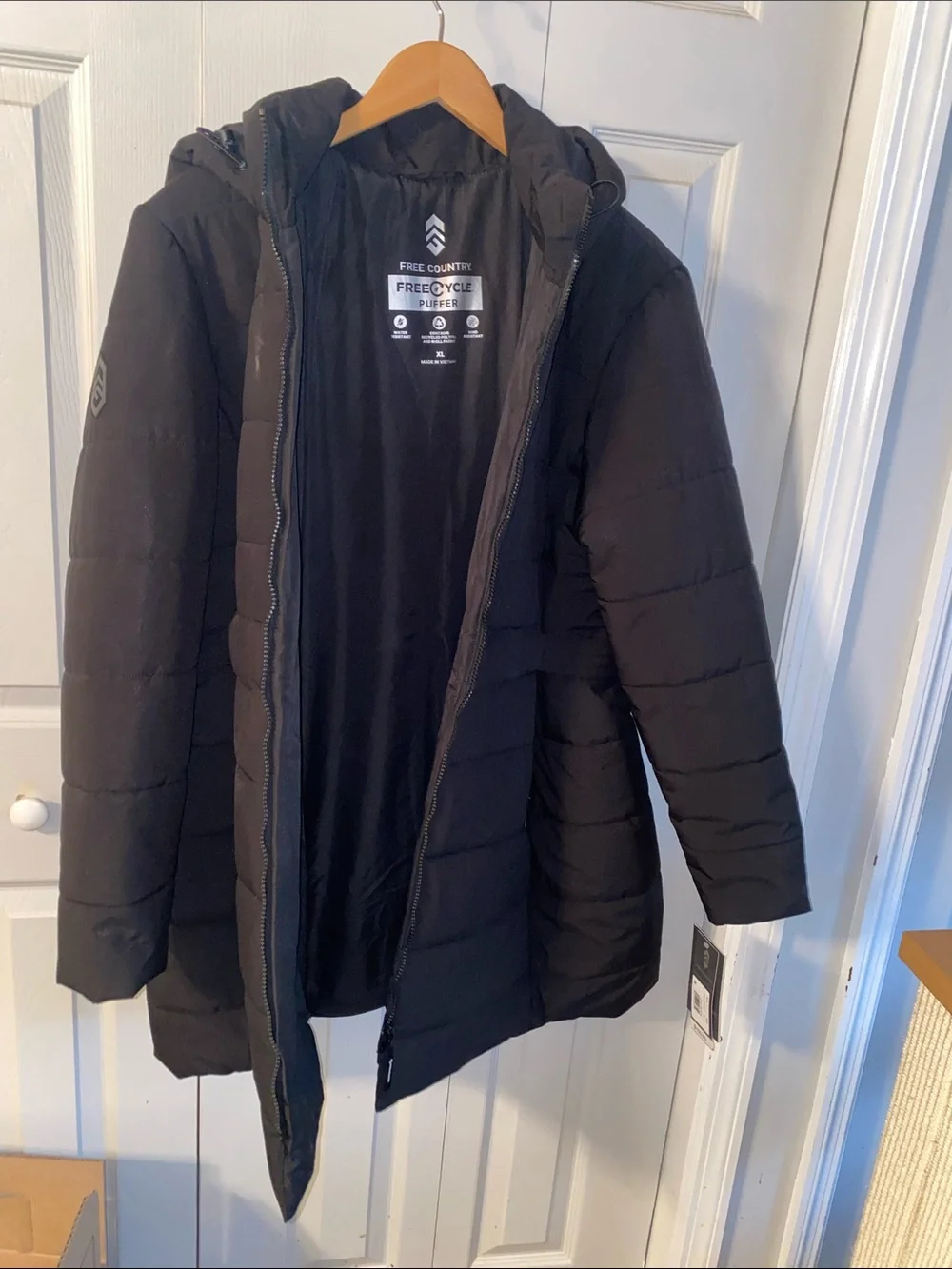 Free Country Women's Black Hooded Puffer Coat XL